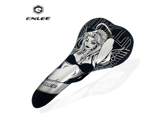 Седло велосипедное Enlee DS-20 Girl фитнесс/спорт,  MTB, с принтом ''девушка'', унисекс.