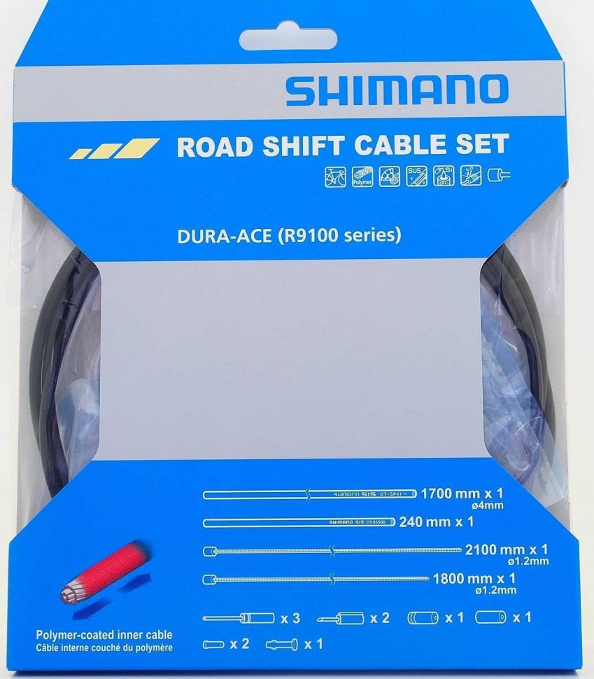 Трос и оплетка переключателя Shimano Dura-Ace, R9100, тр:1.2*2100мм/1800мм