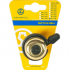 Велозвонок SunnyWheel RIN-700, алюминий/пластик, индивидуальная упаковка. Цвет: чёрный/золотой, на руль 19-22,2 мм