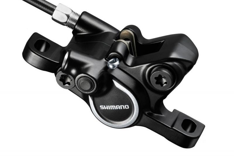 Тормозной калипер гидравлический Shimano MT400, post mount, композитные колодки, без адаптера