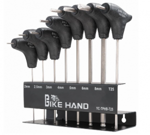 Набор шестигранных ключей на подставке BIKE HAND YC-TPHB-T25, размеры 2/2.5/3/4/5/6/8 + T25mm
