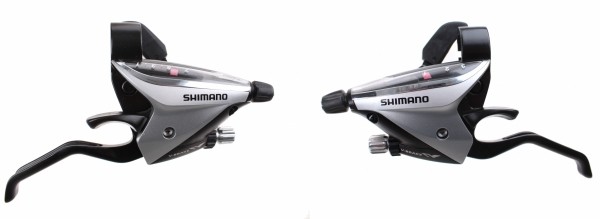 Шифтеры/Тормозные ручки Acera Shimano ST-EF65, лев/пр, 3x7ск, тр.+оплетк, цв. серебр.