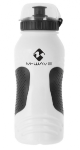 Велобутылка 0,6, пластиковая, M-WAVE белая с крышкой