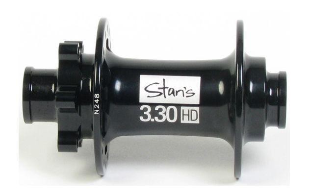 Втулка передняя Stan's NoTubes 3.30 HD, дисковая, 6 болтов, спиц 32, 20*110 mm, чёрная