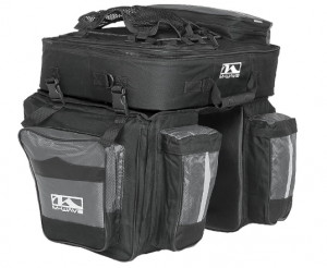 Велосумка-штаны на багажник M-Wave L, трехобъемная с верхним съемным рюкзаком, 62 л