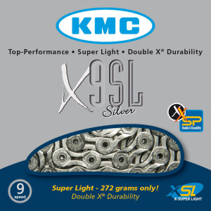 Цепь KMC X9SL 9ск. 114L Silver (BX09SLN14)