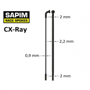 Спица Sapim CX-Ray (2-0,9x2,2-2 мм) черная J-Bend