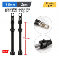Ниппель бескамерный MANA 1Pair Bicycle Presta Valve 78mm 7075 Aluminum Alloy For Tubeless Road/MTB/G