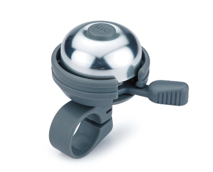 Велозвонок SunnyWheel RIN-100, алюминий/пластик, индивидуальная упаковка. Цвет: серый/серебряный, под руль 19-22 мм
