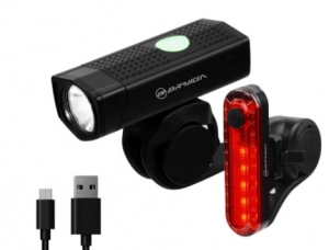 Комплект фонарей: передний (фара) и задний габаритный Briviga USB Bike Light Set: EBL-2255A + EBL-05