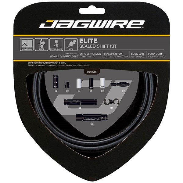 Набор рубашек и тросиков переключения Jagwire Elite Sealed Shift Kit 2X Stealth Black (SCK000)