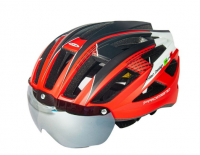 Велошлем Promend TK-12H22N BLK/RED, с визором, размер 56-62