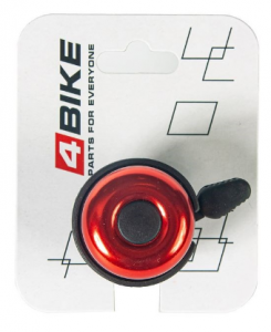 Велозвонок 4BIKE BB3207-Red алюминий+пластик, D-40мм, красный