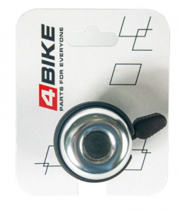 Велозвонок 4BIKE BB3207-Sil алюминий+пластик, D-40мм, серебристый