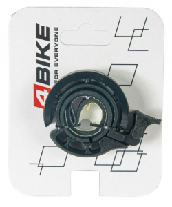 Велозвонок 4BIKE BB3213L-Blk ''Кольцо'' алюминий+плаcтик, D-46мм, чёрный