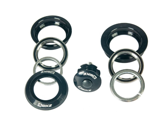 Рулевая колонка 4BIKE GH-206 полуинтегрированная на промподшипниках 1-1/8'' Цвет внешних деталей анодированный черный. Диаметр 28.6х44-51х30