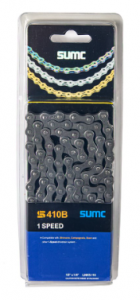 Цепь SUMC - S410B, для 1-ск. велосипедов, 116 звеньев, 1/2''x1/8''  серая