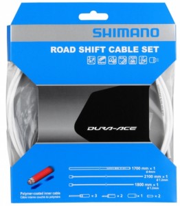 Трос с оплеткой переключателя Shimano OT-SP41, Dura-Ace, шоссе, полимерн. покр., 1700мм, бел.