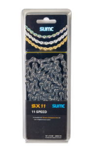 Цепь SUMC - SX11 1/2''x11/128'', 11 ск.,116 звеньев, серебристая, с замком (аналог KMC X11)
