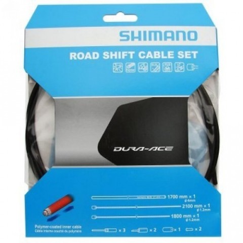 Трос+оплетка переключателя Shimano OT-SP41, шоссе, полимерн. покр., 1700мм, черн.