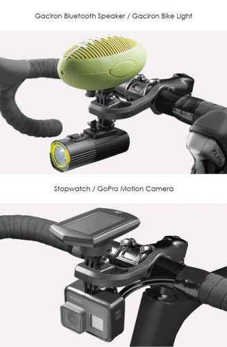 Крепление двойное для фонаря GACIRON H09S с адаптером для телефона и GoPro