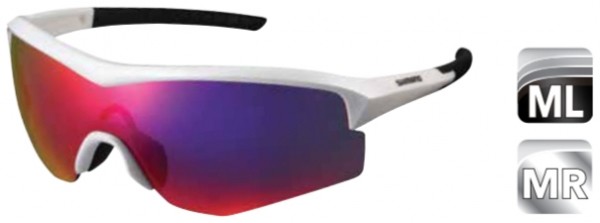 Велосипедные очки Shimano SPARK, белый/красн, доп - прозр