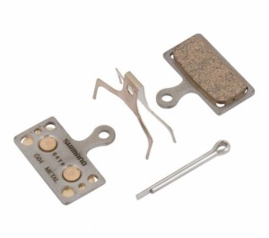 Тормозные колодки, для диск. тормоза, Shimano G04S, метал, пара, с пружин, с шплинтом